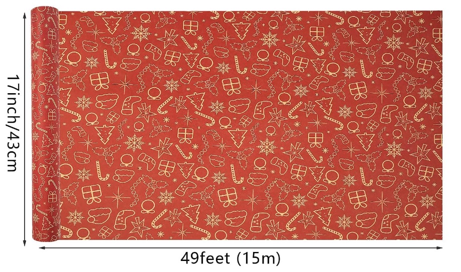 Geschenkpapier 43cm x 15m Farbe rot