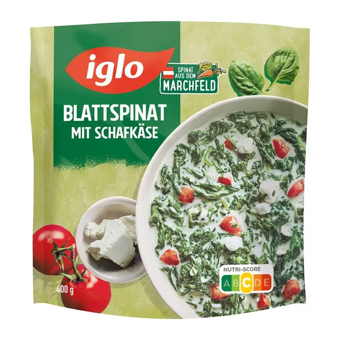 Iglo Blattspinat mit Schafkäse TK 400g
