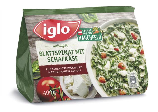 Iglo Blattspinat mit Schafkäse TK 400g