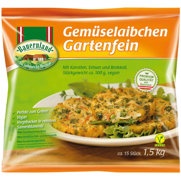 Bauernland Gemüselaibchen Gartenfein vegan ca. 1500g TK