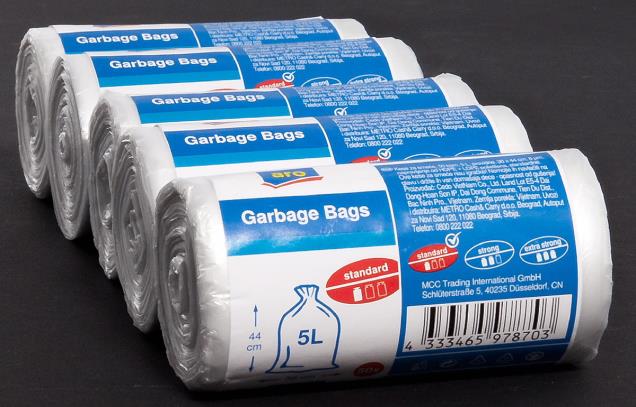 Kosmetik Müllbeutel 5lt (1 Rolle = 20 Stk.)