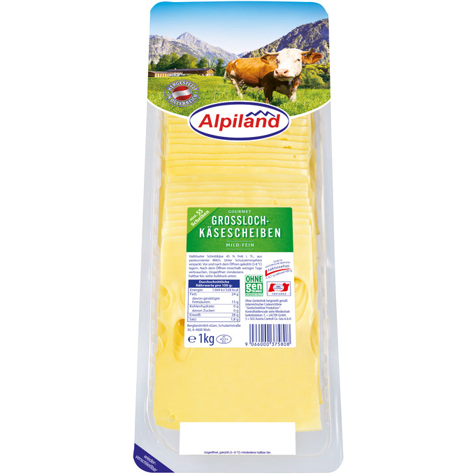 Großlochkäse 1kg in Scheiben