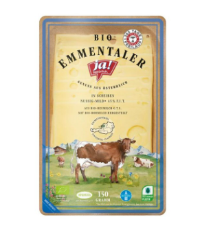 Ja! Natürlich Emmentaler Scheiben 150g