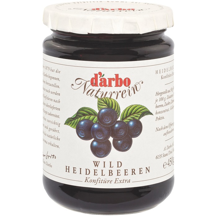 Darbo Naturrein Wildheidelbeeren Konfitüre Extra, 50% Fruchtanteil 450g	