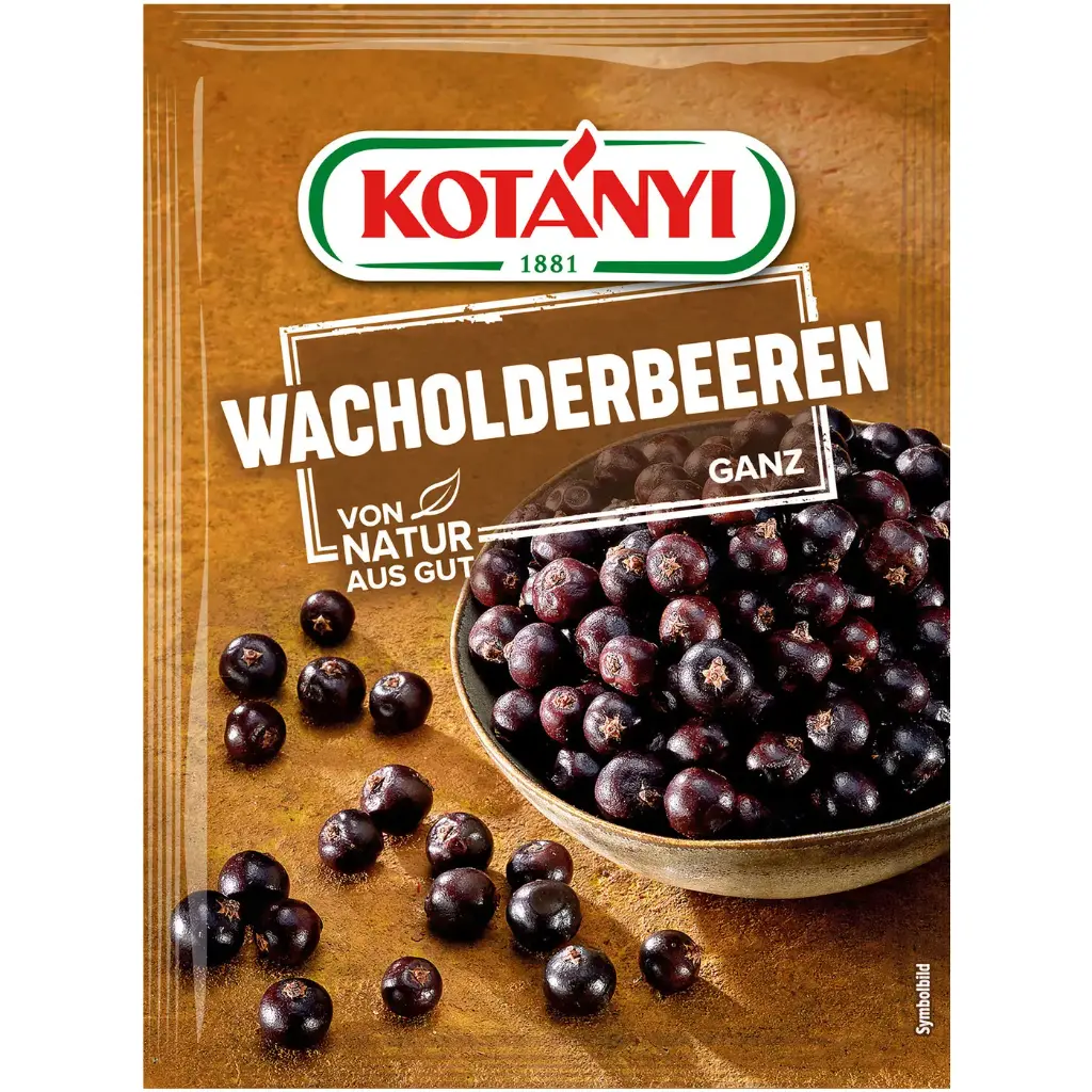Kotanyi Brief braun, Wacholderbeeren
