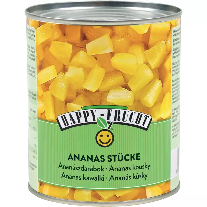 Happy Frucht Ananasstücke 820g