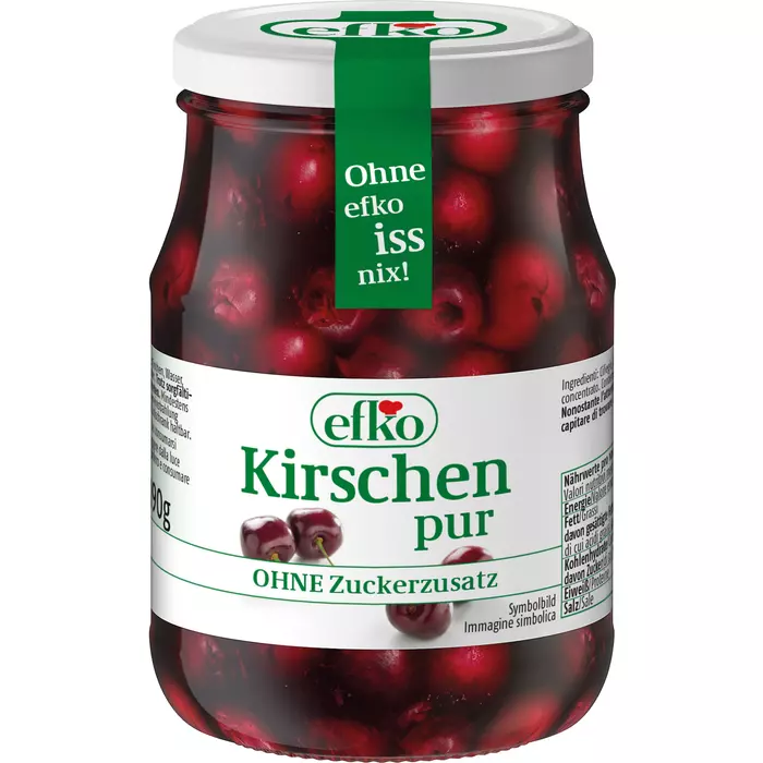 Efko Kirschen pur ohne Zuckerzusatz 370ml