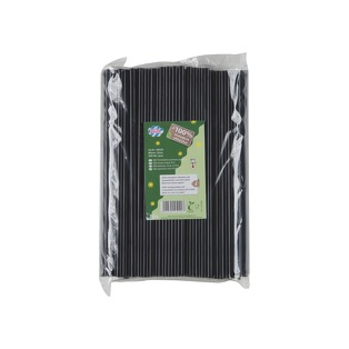 Trinkhalme Bio schwarz PLA DM6mm 21cm 150er