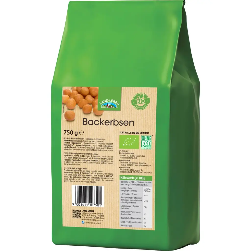 Backerbsen Palmölfrei 750g
