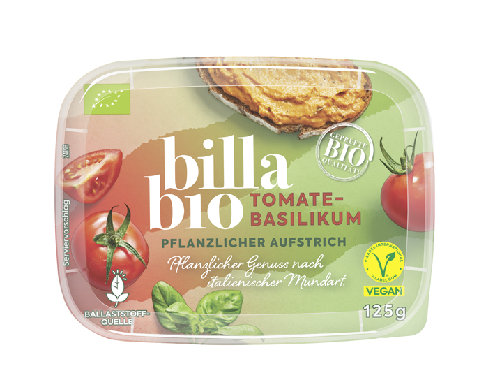 BILLA Bio Aufstrich Tomate Basilikum 125g