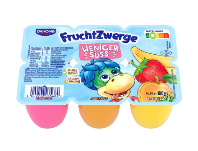 Danone Fruchtzwerg Banane/Erdbeere/Marille 300g