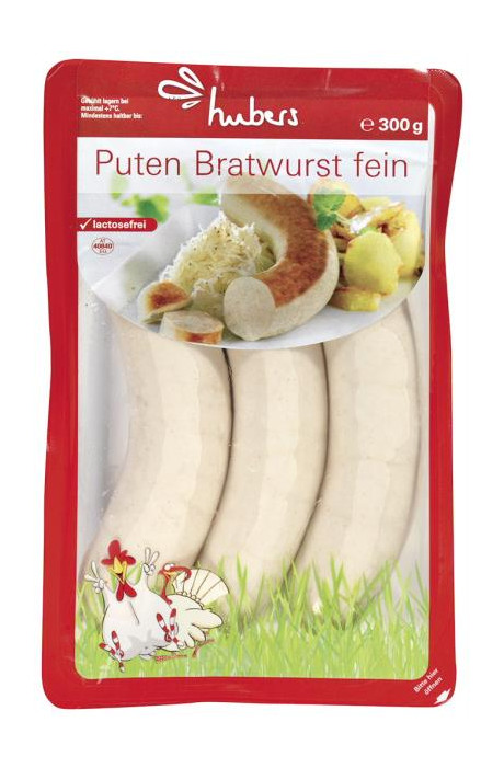 Hubers Landhendl Puten Bratwurst 3x100g