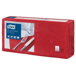 [880585] Tork Soft Lunchserviette Bordeauxrot, 33 x 33 cm, 3-lagig, 1/4 Falz 150 Stk