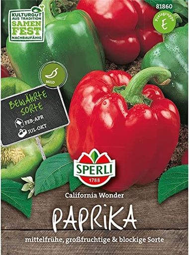 Sperli Premium Paprika Samen California Wonder