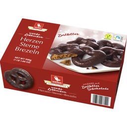 [936054] Weiss Lebkuchen Sterne Herzen Brezeln Zartbitter 500 g